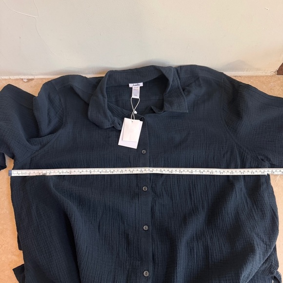 Andie Swim The Corvo Black Button Up Collared Long Sleeve Womens Size XXL Belted - Picture 9 of 16